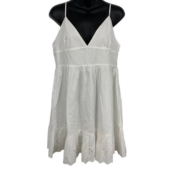 Zara Dresses & Skirts - Zara White Mini Sundress Womens XL Extra Large NEW NWT Eyelet Cotton Mini Dress